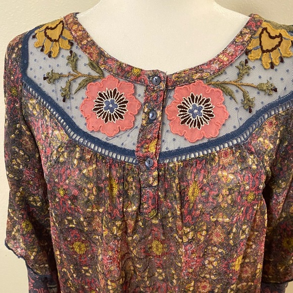 Anthropologie Postmark Ciutadella Embroidered Floral Top - Picture 8 of 15